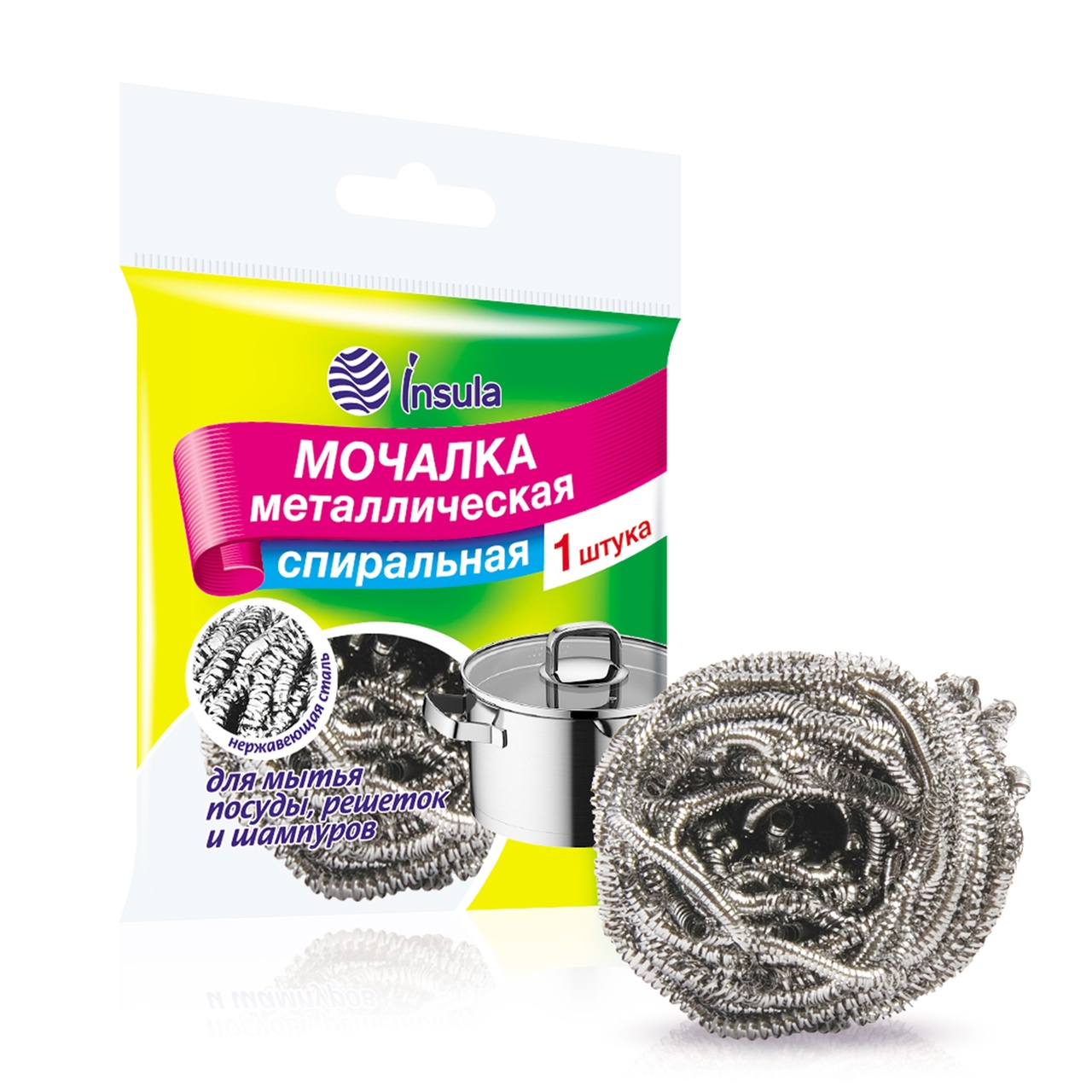 INSULA Мочалка металлическая спиральная 1 штука