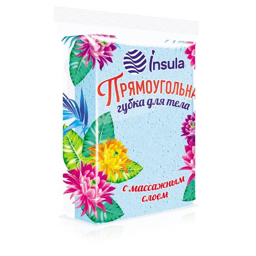 INSULA Губка для тела Прямоугольная с массажным слоем