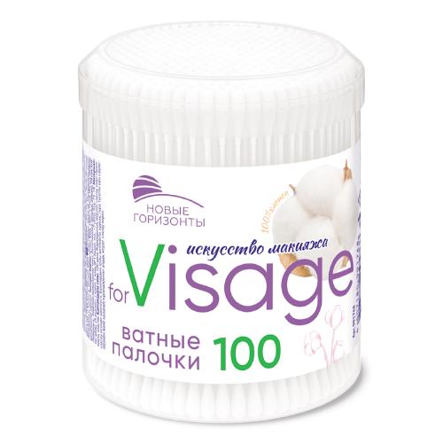 НОВЫЕ ГОРИЗОНТЫ Ватные палочки for VISAGE 100 шт. круг.уп.