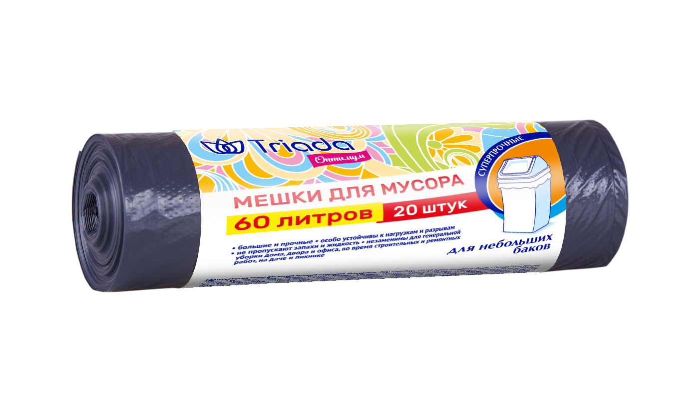 TRIADA Оптимум Мешки суперпрочные 60 л 20 шт