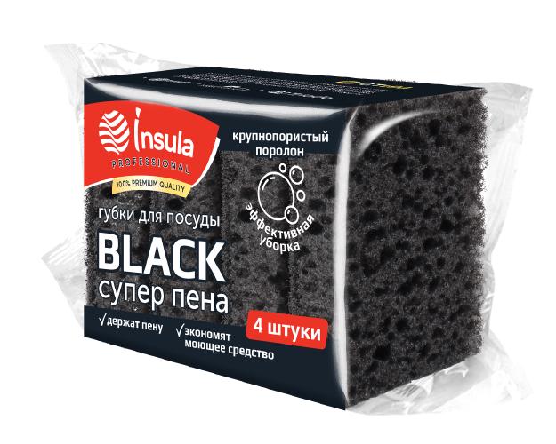 Губки для посуды BLACK 4шт INSULA Professional